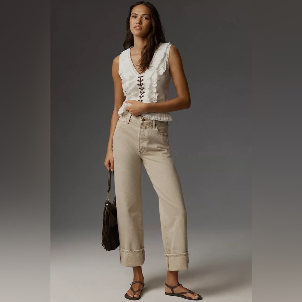Pistola Ryder High-Rise Straight-Leg Cuffed Jeans - Picture 3 of 16